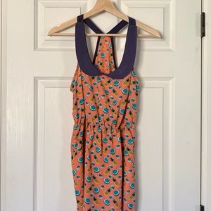 Pineapple Melon Pink & Blue Dress Small
